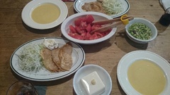 夕ご飯は生姜焼きとスープ.jpg
